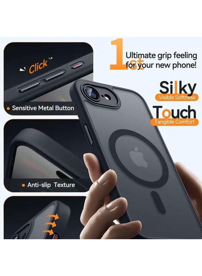 Matte Anti Fall Magnetic Case With Screen Protectors For iPhone 15 Pro Max Deep Blue - Image 2